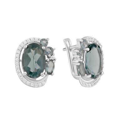 London Blue Topaz Silver Earrings 6.722ct (2127390)