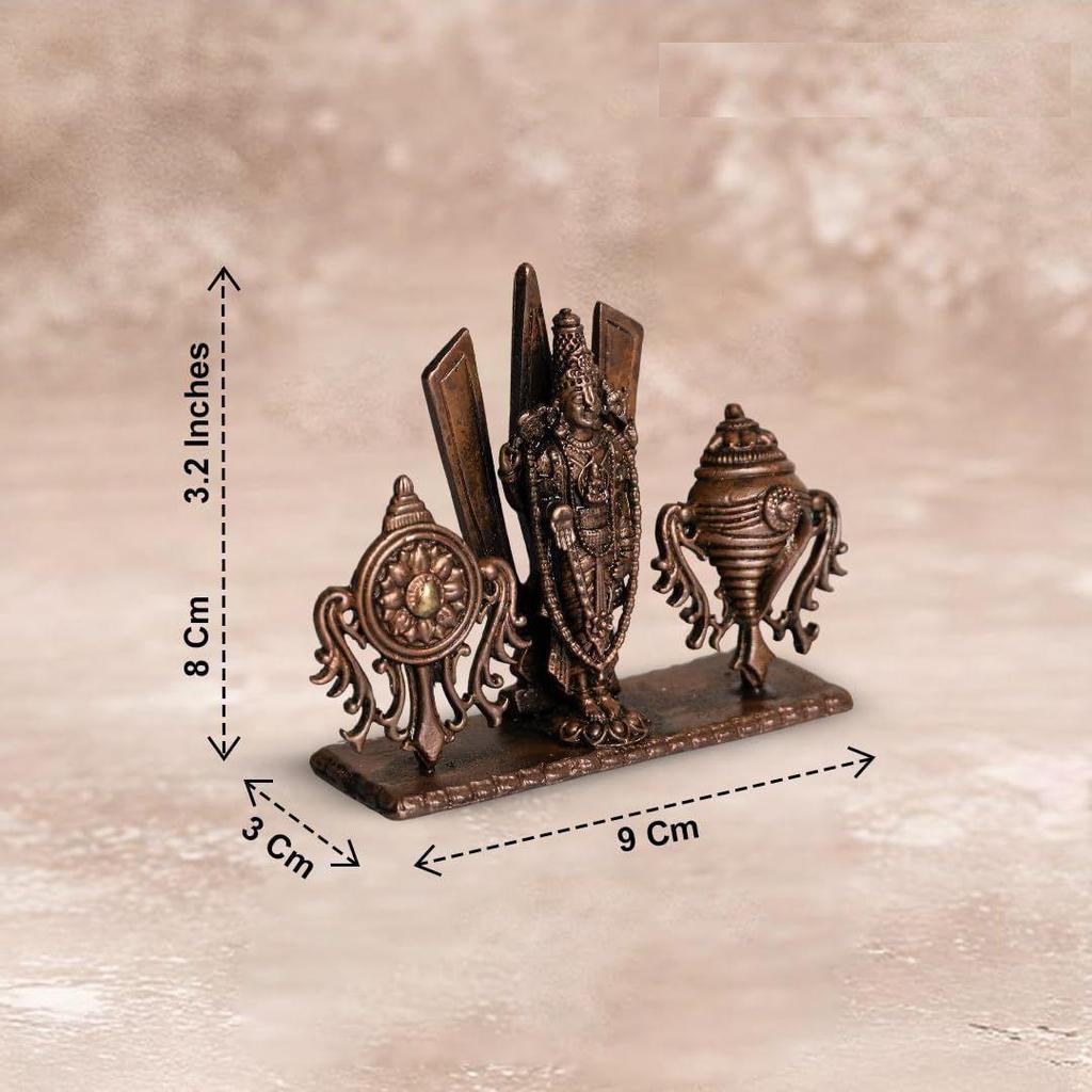 Pure Copper Tirupati Venkateswara | Style Handmade Idol for Puja | South Indian Temple Decor | Divine Energy | Indian Handicraft | Spiritual Gift
