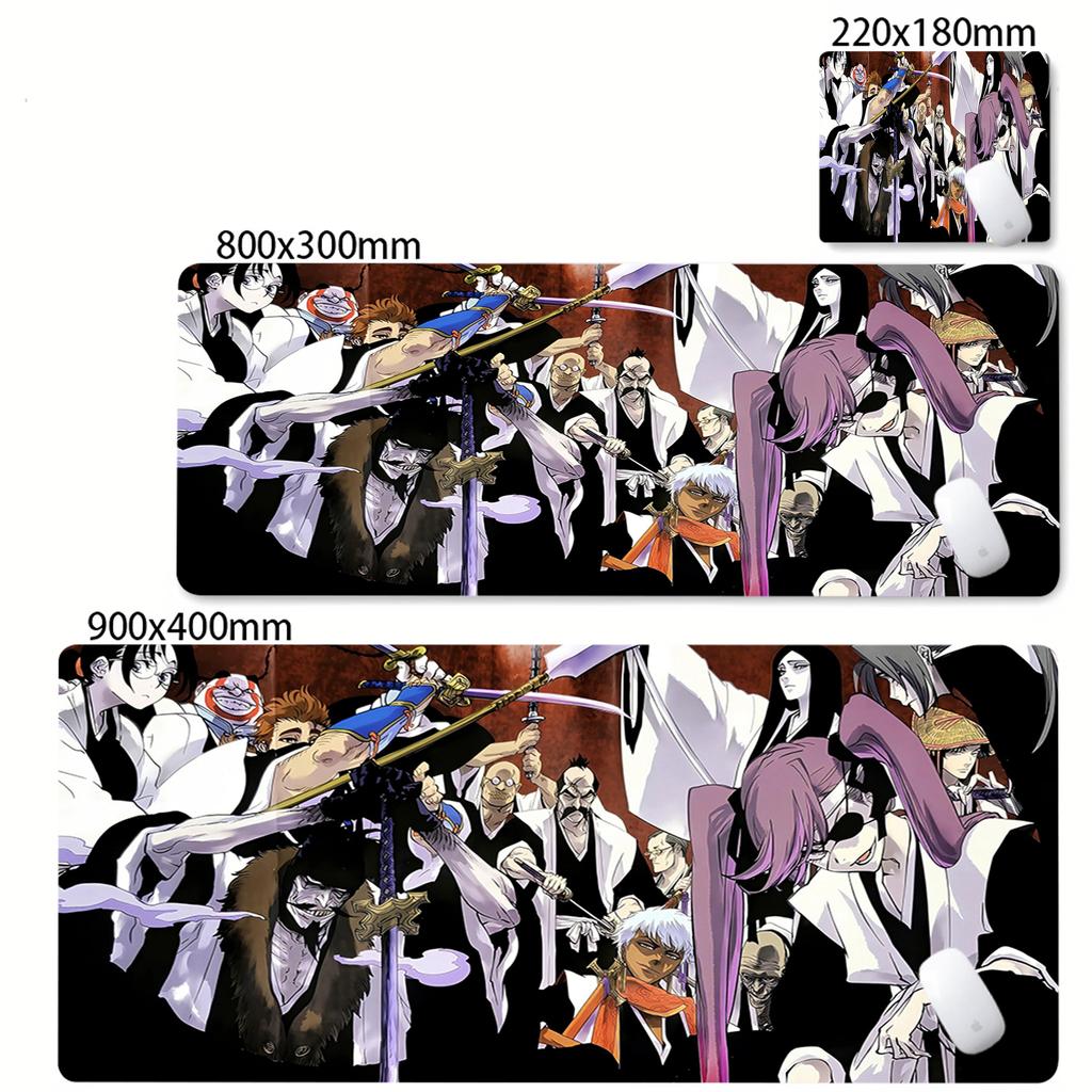 Large Mouse Pad Black White Anime BLEACH Mause Mats Gaming Accessories Office Gamer Keyboard Desk Mat Kurosaki Ichigo Mousepad