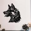 Wolf Head Metal Wall Art, Weather Resistant Sculpture for Outdoor Garden or Indoor Living Room, Wildlife Decor Gift for Halloween New Year