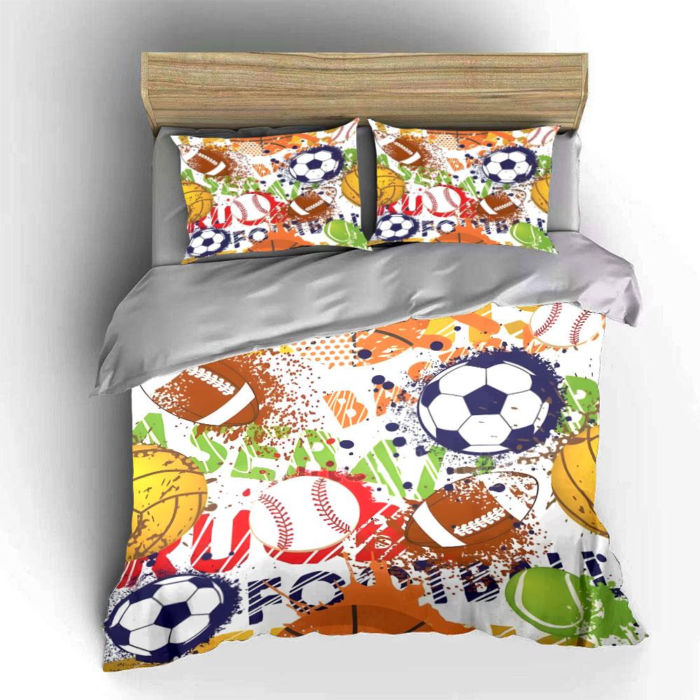 Sports-Themed Three-Piece Set for Kids Exquisite three-piece bedding set gift for kids and adults 135x200cm