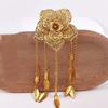Rhinestone Thai Metal Flower Hair Fork Ancient Silver Rose Hair Sticks  Wedding