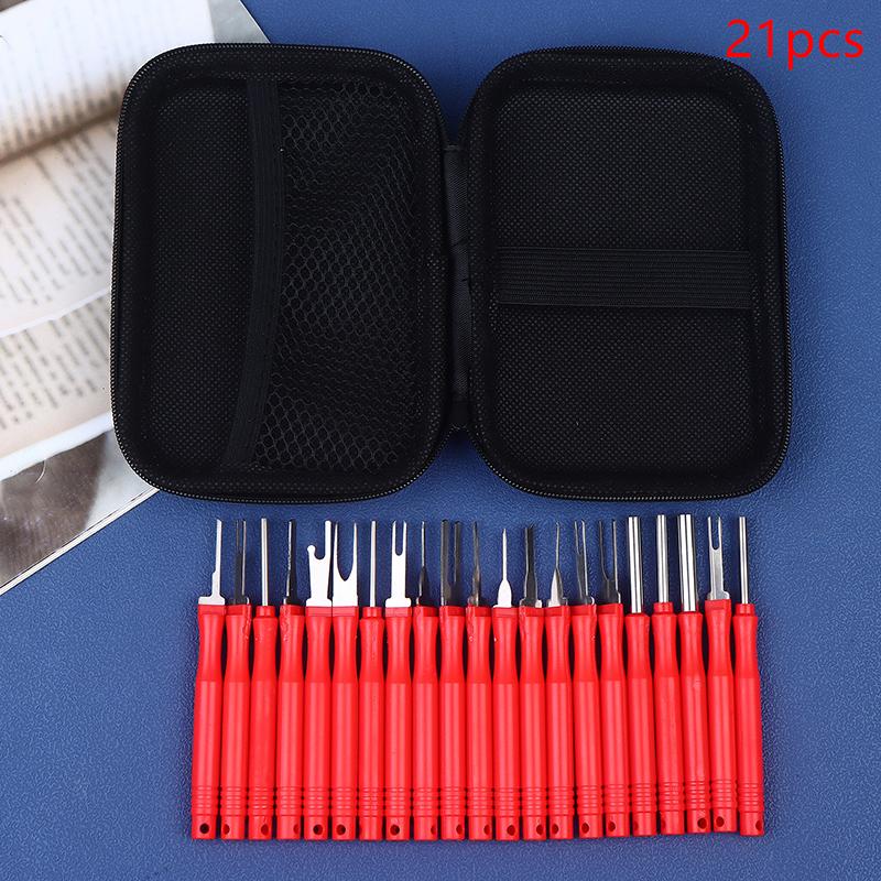 21Pcs Car Terminal Removal Tool Kit Auto Electrical Connector Pin Extractor Wire Crimp Removal Tool For Wiring Harness Repair