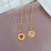 Titanium Steel Light Luxury Full Diamond Love Zircon Light Luxury Design Versatile Korean Style Niche Design Live Necklace