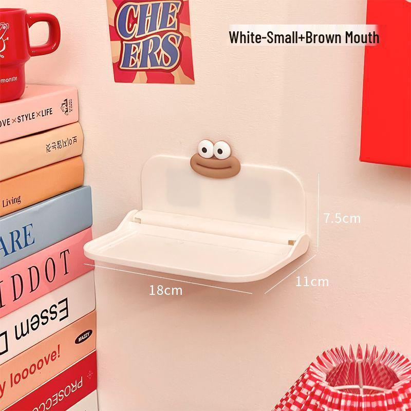 Wall-Mounted Bedside Folding Storage Rack & Phone Holder for Bathroom and Bunk Beds