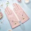 Sun Protection Gloves for Women  Spring and Summer  Thin  Two Finger Exposed Sweat Absorbing  Breathable  Anti Slip Cute Little Bear Gloves