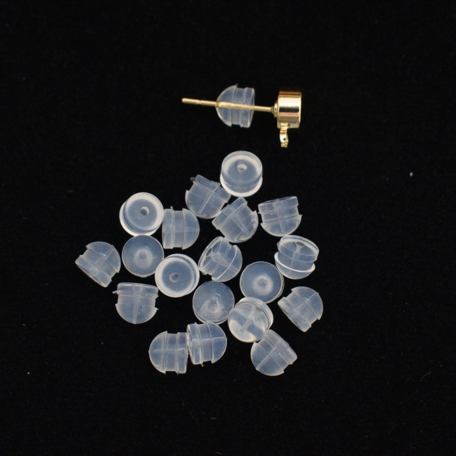 

100 шт. берушей Hamburg, силиконовые прозрачные нескользящие и антиаллергические беруши, беруши-гвоздики, аксессуары для сережек ручной работы, беруши-гвоздики.