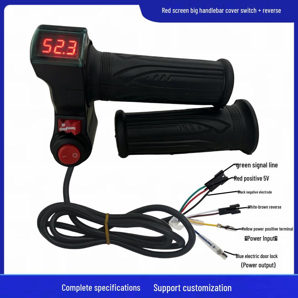 Red Screen Electric Scooter Throttle with Grip Switch & Reverse Voltage Display