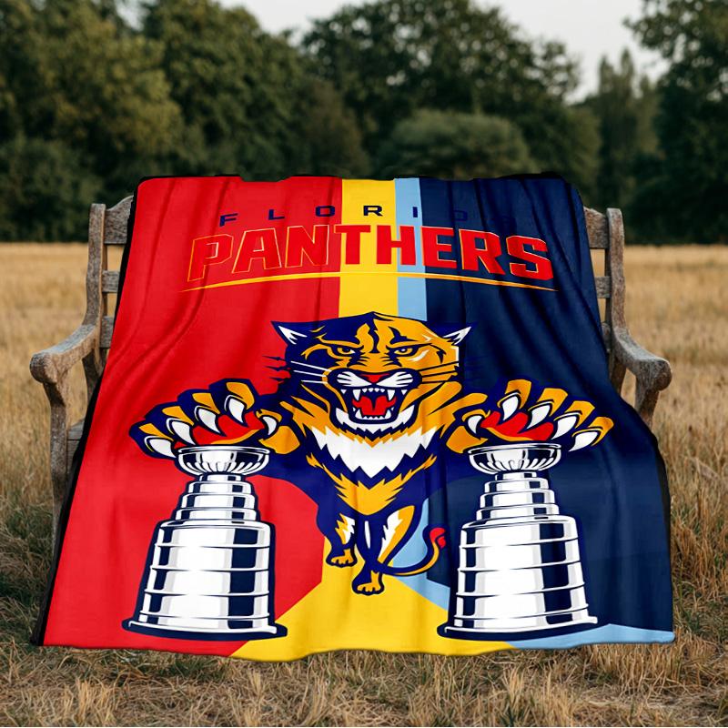 Panthers Team Spirit Blanket Flannel Throw for Sofa, Indoor, Camping, Living Room, Office, Chair, And Bed Soft Birthday Gift
