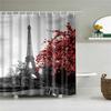 3D Scenic Landscape Seaside Beach Trees Flowers Shell Bath Curtain Shower Curtains for Bathroom Waterproof Polyester Frabic Hook