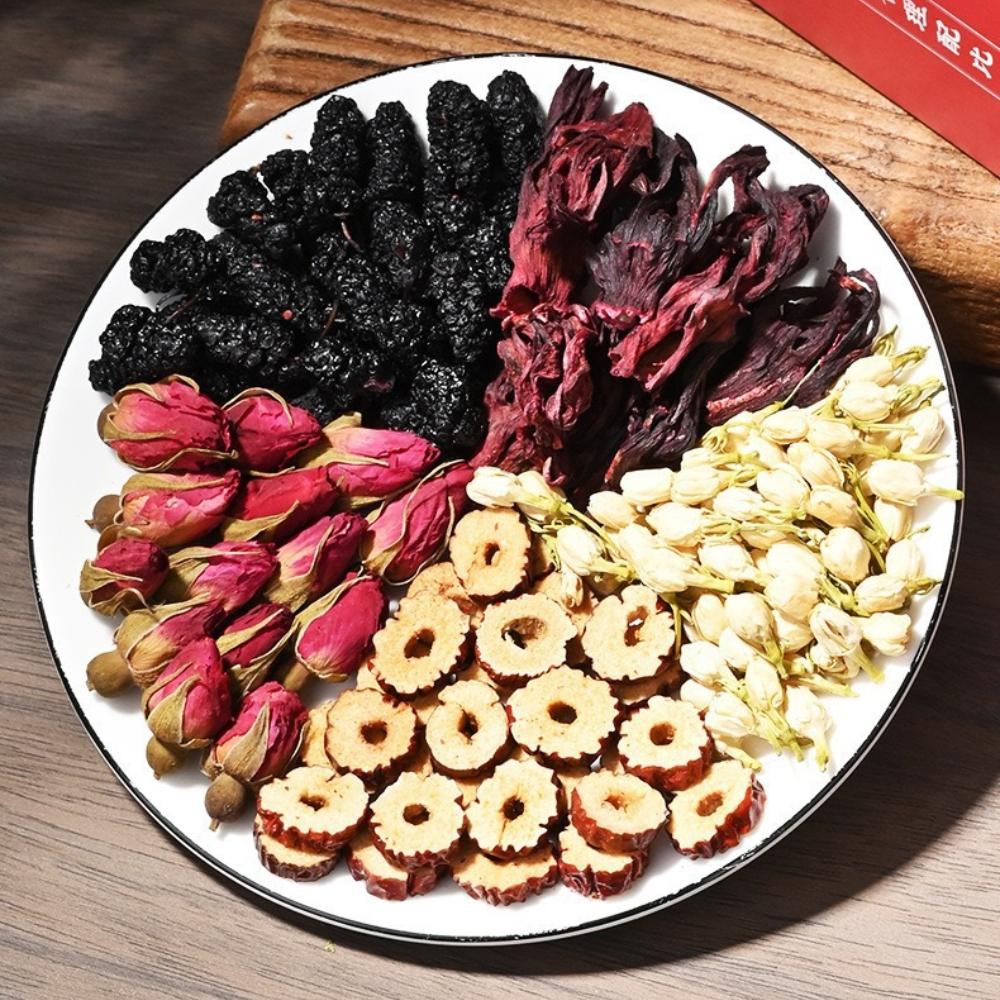 Beijing TongRenTang Rose Roselle Tea Chá Vermelho Tâmara Amora Jasmim Chá da Saúde