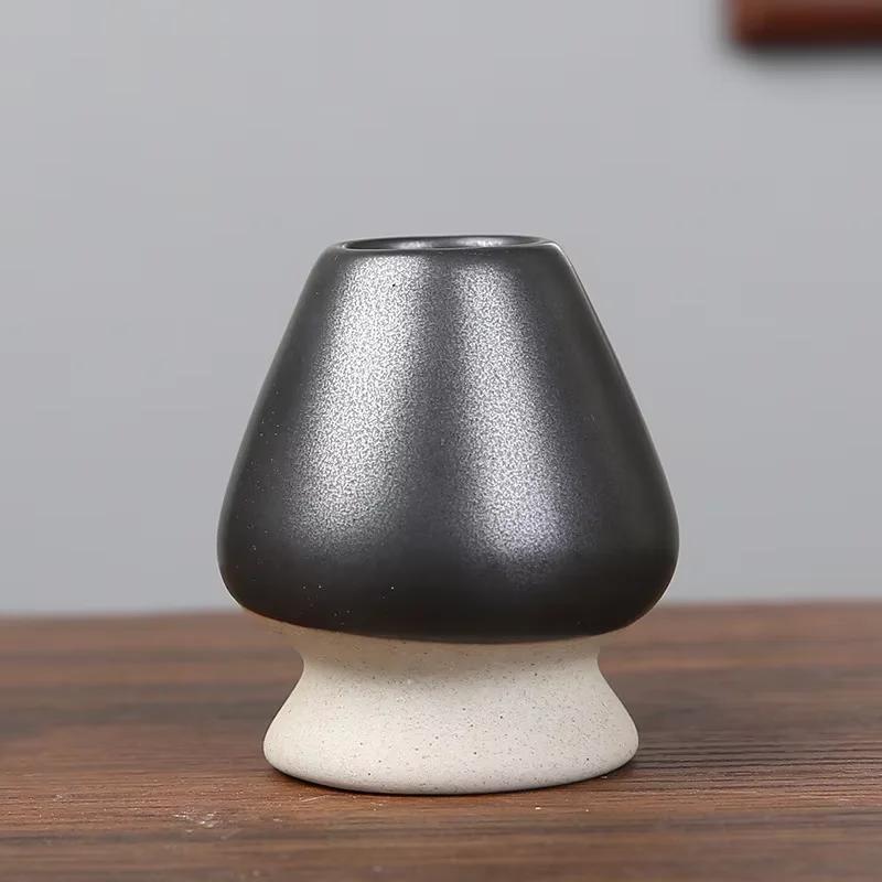 

Японская керамическая подставка-держатель для матча, чаша, бамбуковый венчик, мельница, кисточки, подставка для чайных инструментов, чайные аксессуары, чайная посуда чёрный