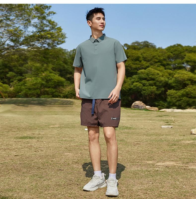 Unisex Summer Ice Silk Polo Shirt, Short Sleeve, Elastic Business-Casual, Custom Logo Option