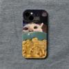 Gato Engraçado Olhando na Tigela de Cereal Gato Fofo Ganancioso Capa de Celular para iPhone 17 16 15 14 11 12 13 Pro Max Air Plus Capa Traseira