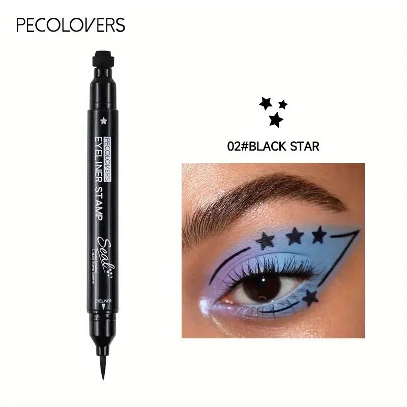 

1PC 2-in-1 Waterproof Liquid Eyeliner-Quick Dry, Including Star/Love/Butterfly Patterns, Accurate Eye Makeup, Silky Application