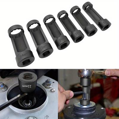 6pcs Steel Suspension Strut Nut Socket Set, 12-Point, 1/2" Drive, Sizes 16mm-24mm, Durable Tool Kit for Car Maintenance