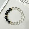Crystal Beaded Bracelet for Women 10mm Round Beads Obsidian Bangle Semi-Precious Gemstones Bracelets DIY Jewelry Gifts