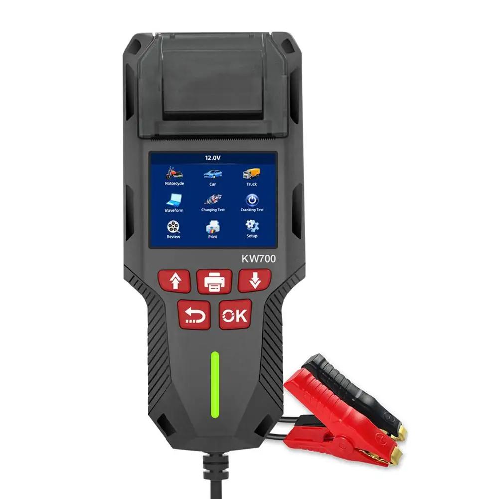 

Car Battery Tester & Charger Tools With Print Function 10-2000CCA Test Analyzer Battery Charging Test Cranking DIY D1B1