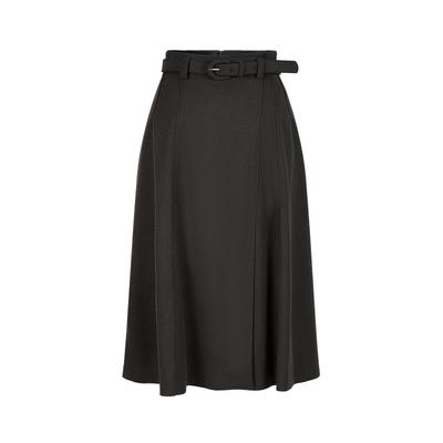 JUZI Annakou Elegant Dark Grey A-line Midi Skirt