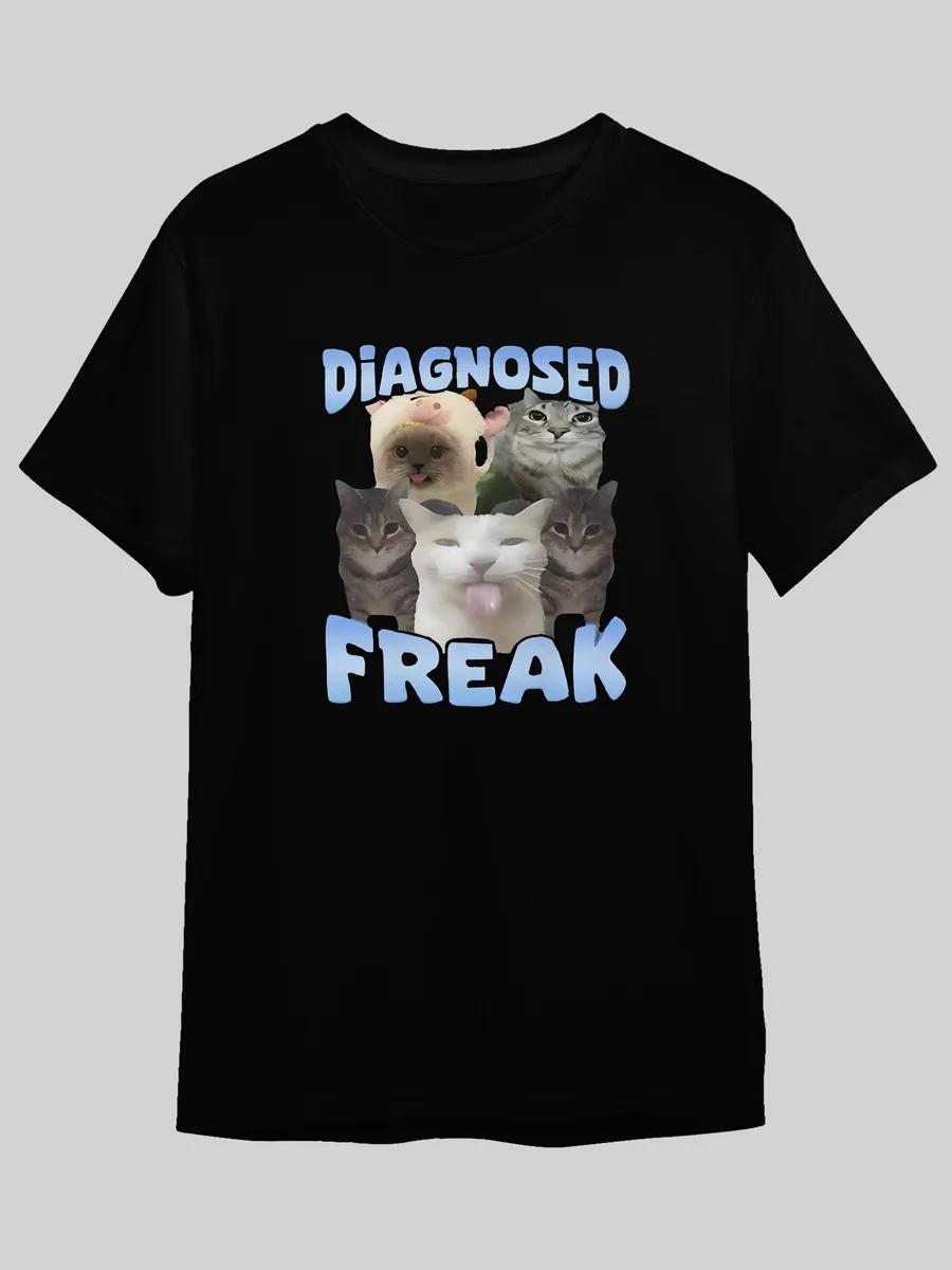 Vampire cat print T-shirt M