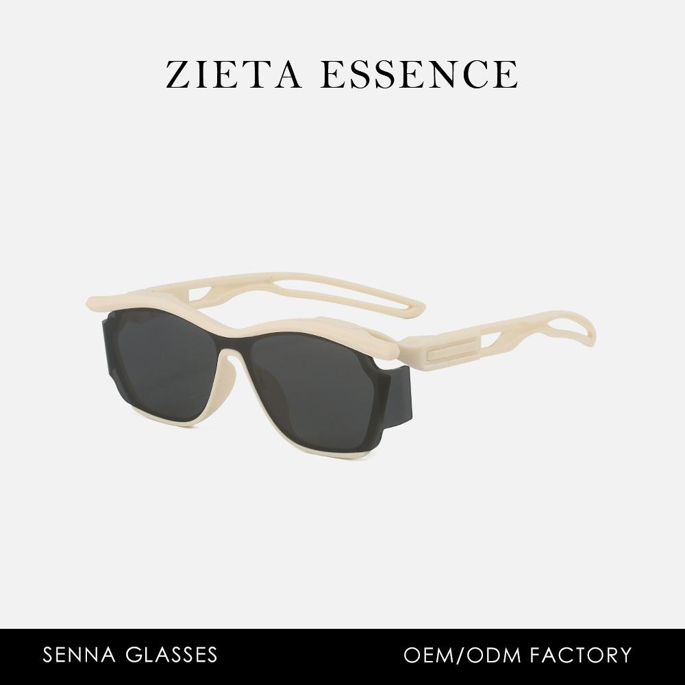 Street Punk Sunglasses Bend Lenses Futuristic Neutral Hip Hop Sunglasses Uv Protection Glasses