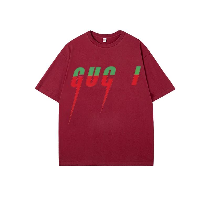2024 American High Street Couple Short-sleeved Cotton T-shirt for Men and Women Summer Heavy Street High-quality Niche Top