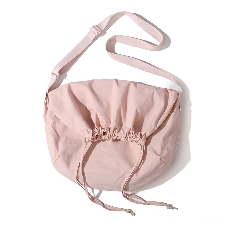 Bolso de hombro monocromático de nailon de gran capacidad para mujer, bolso bandolera de diseño casual exclusivo