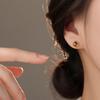 Real 925 Silver Tiger's-eye Stone Bead Mini Stud Earrings For Women Classic Fine Jewelry Minimalist Accessories