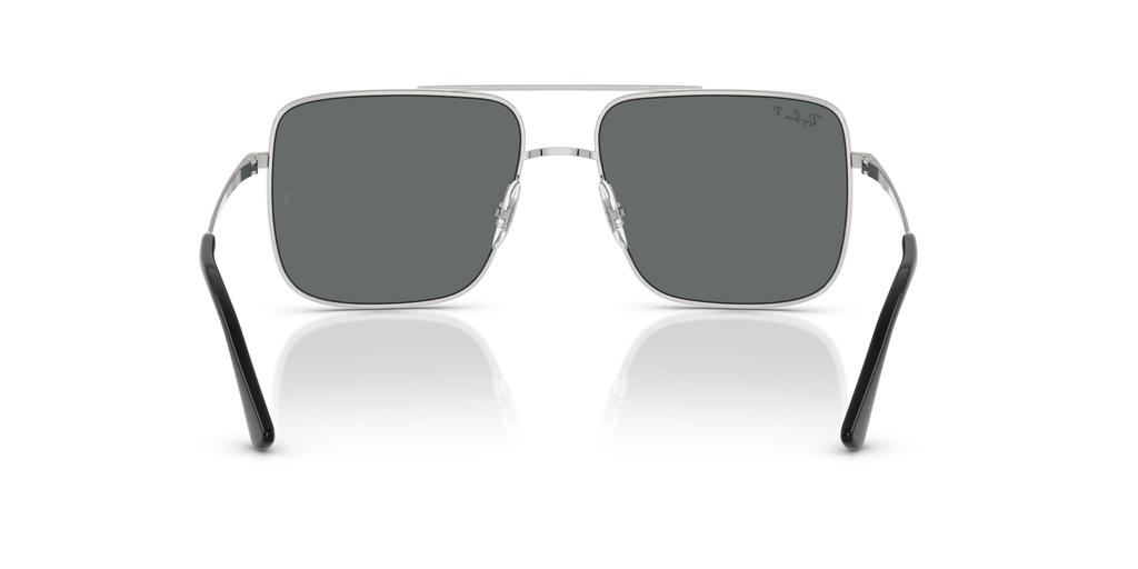 Ray-Ban ARI Sunglasses 0RB3758 SILVER / DARK GREY POLAR (Polarized, Square)