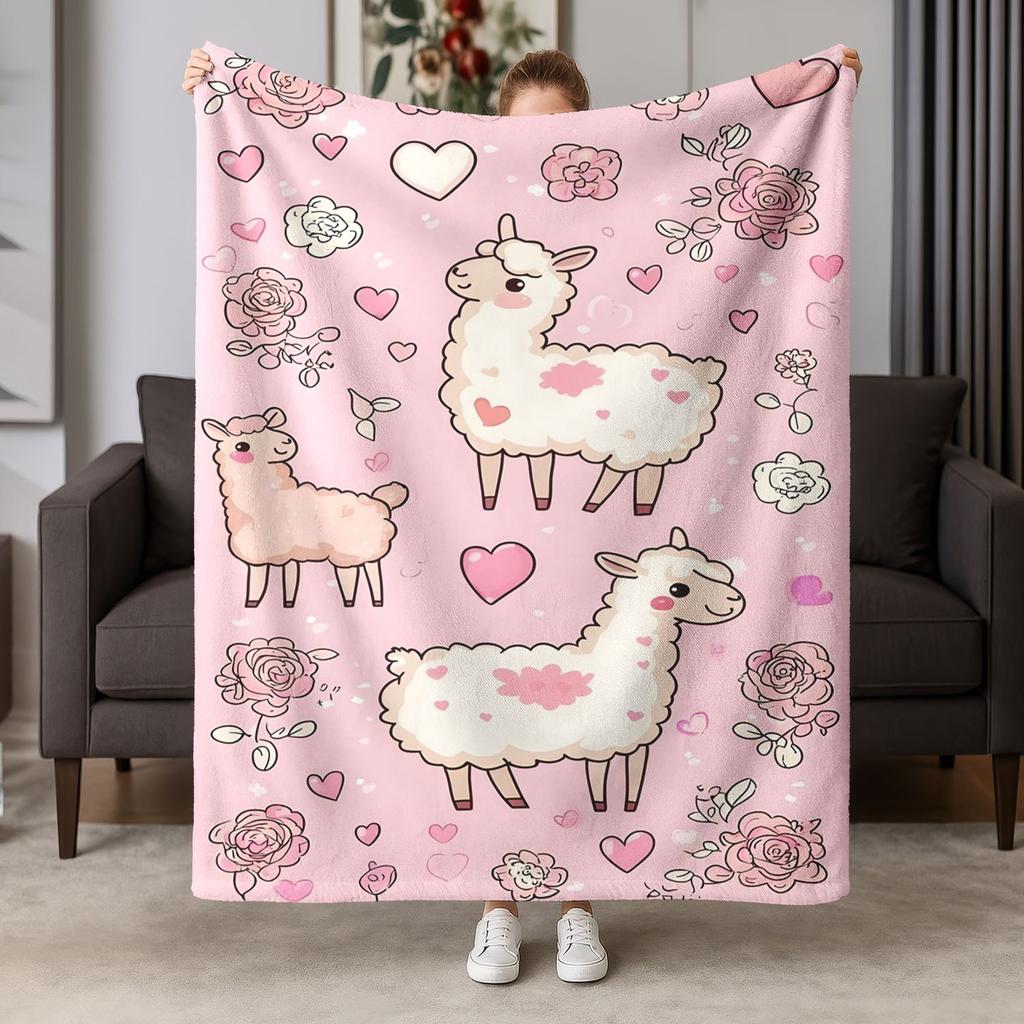 1pc Cute Korean-Style Soft Flannel Blanket, Warm and Anti-Pilling, Machine Washable, Plush Shawl, Bed Blanket, Sofa Blanket or Air Conditioning Blanke