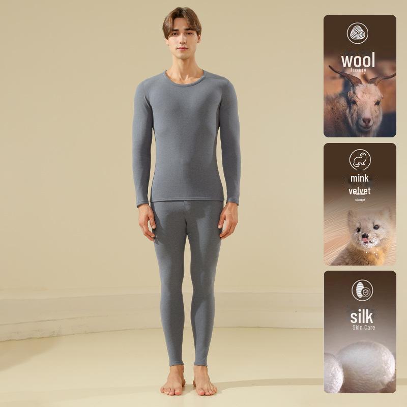 

Мужской термобелье из шелковых накладок с наколенниками и согревающими леггинсами XXXL