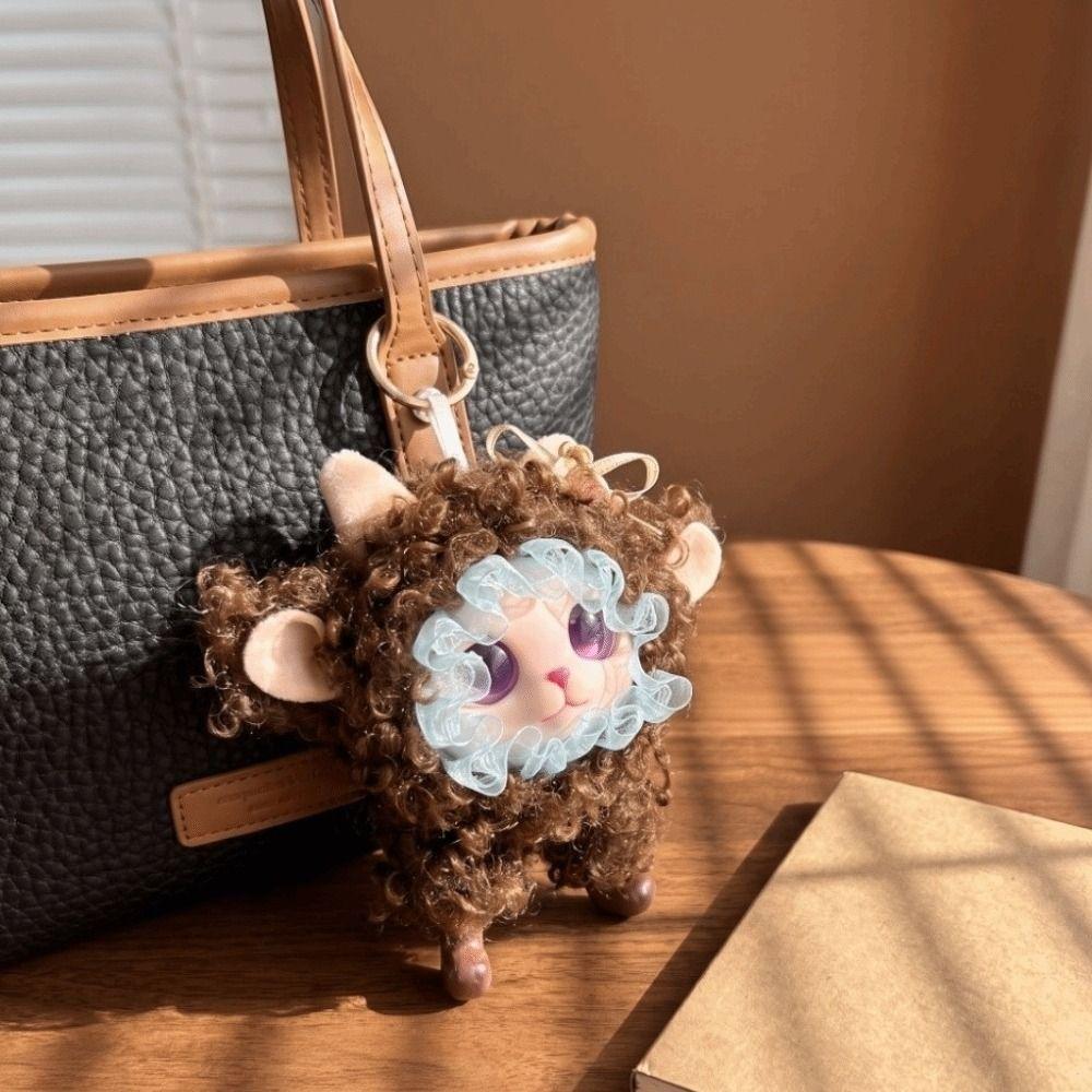 Ornaments Lamb Doll Pendant Lolita Curly Hair Car Key Ring Sheep Plush Keychain Party Decor