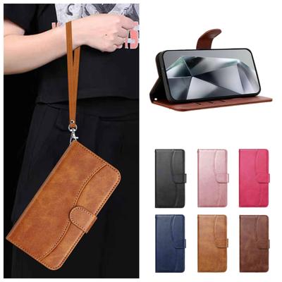 Pour les séries Huawei / Honor, P10-P50, Honor 9 Lite, Magic7... Étui portefeuille universel élégant en cuir avec dragonne, couverture de protection multifonctionnelle