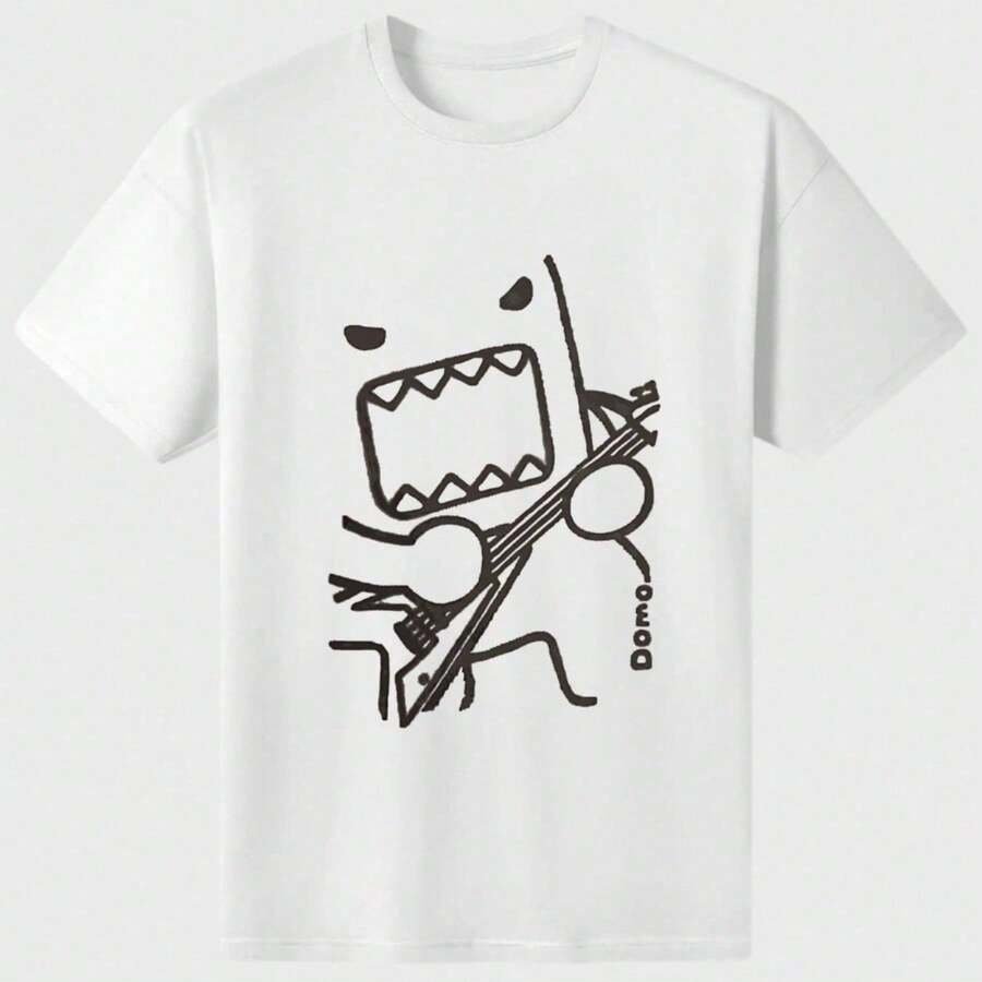 

Unisex s Casual Domo Kun Graphic T-Shirt - Pure Heavy Cotton, All-Season Wear XXXL