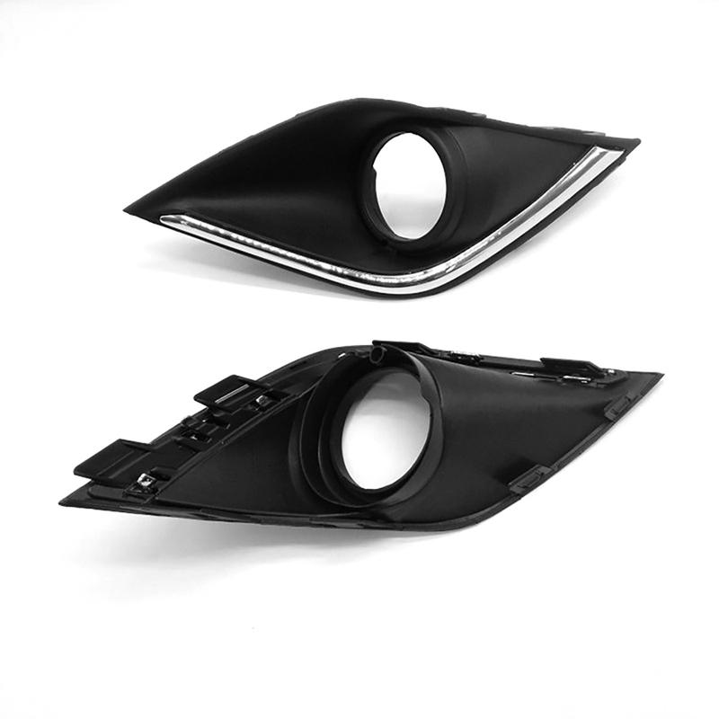 For Mitsubishi Outlander 2016-2021 Left Right Front Bumper Fog Light Bezel Cover Frame Shell with Chrome Trim 6400G482 6400G481