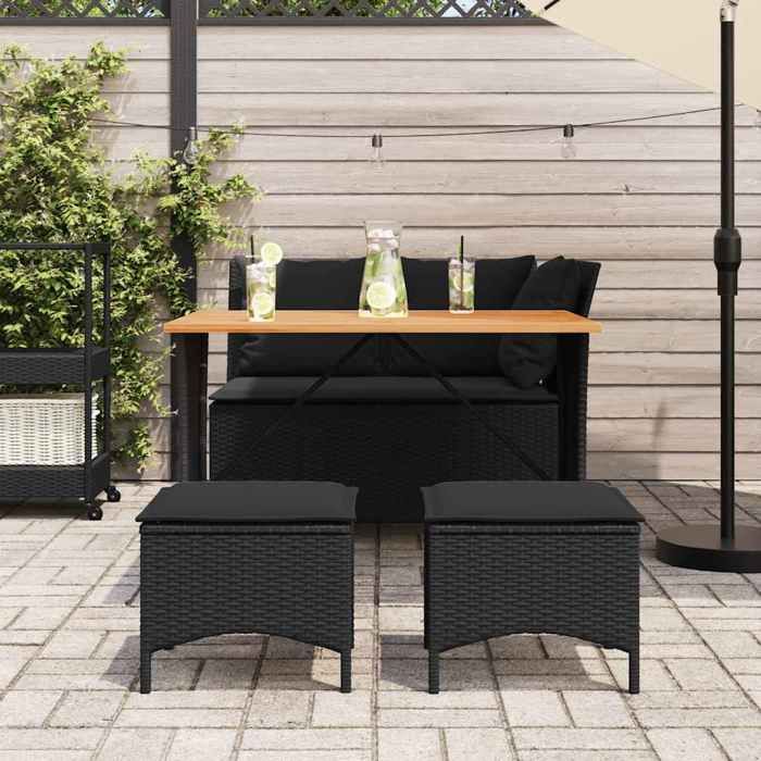 VidaXL 4-piece Garden Dining Set with Black Cushions, Outdoor Dining Set, Garden Dining Furniture, Table 4104132