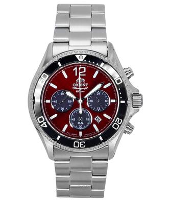 Sports Chronograph Stainless Steel Sky Red Dial Quartz Diver's RA-TX0207R 200M Men's Watch