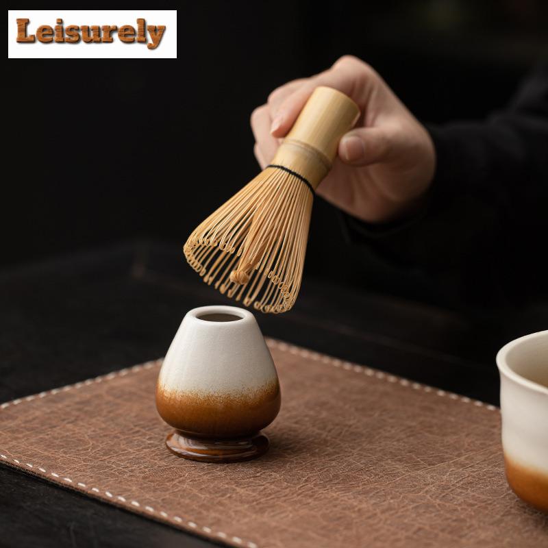 Kiln-change Wave Crescent Moon Matcha Bowl Ceramic Tea Craft Stand Tea Brush Support Song Dynasty Teapot Tool Teaset Accessories