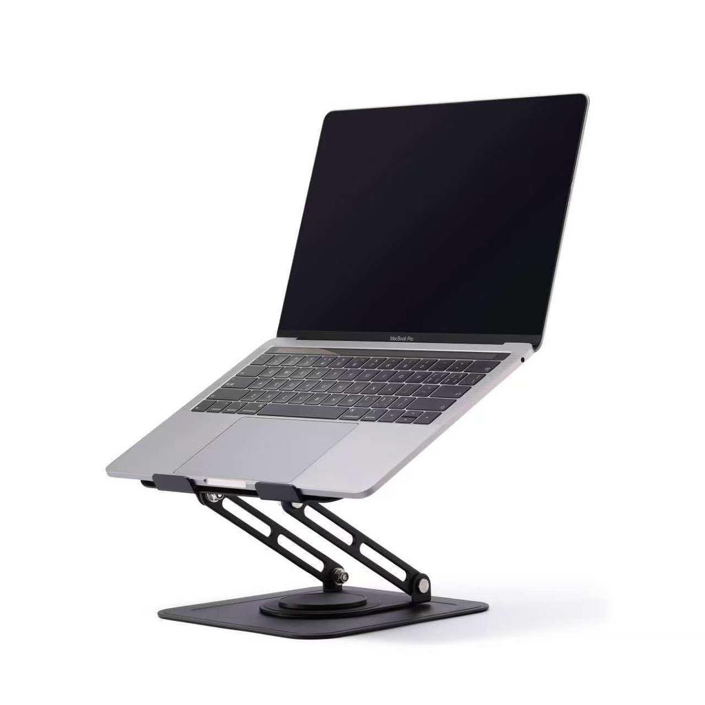 Cross-Border Rotating Laptop Riser: 360° Lifting Metal Desktop Stand with Cooling Feature