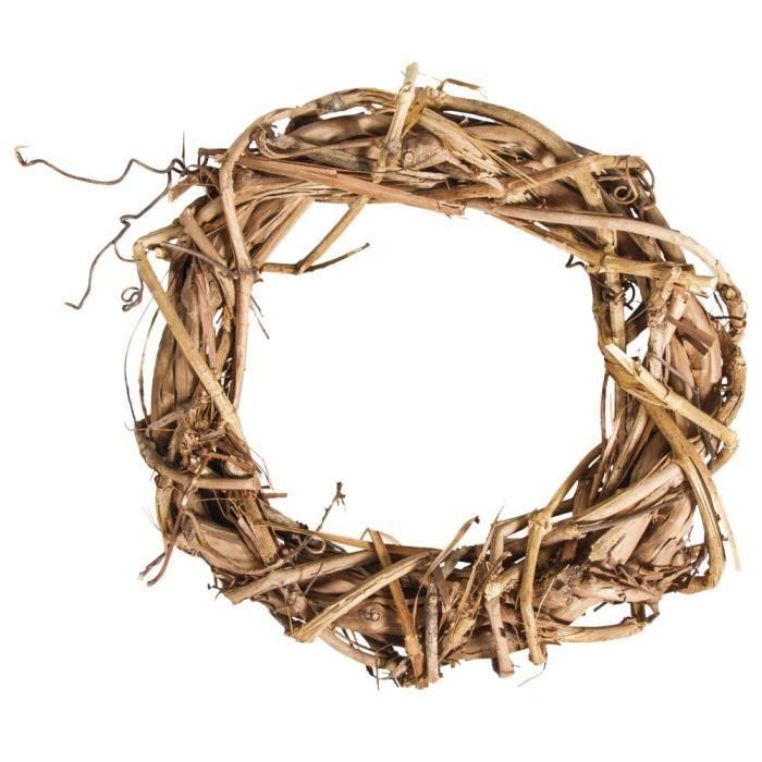 Couronne - Naturel - 20cm - Beige - Vignes naturelles - Décorative intérieure