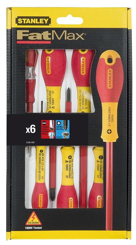 Fatmax Screwdriver Set 6 Pcs Vde Flat + Pz - S/65-443-0
