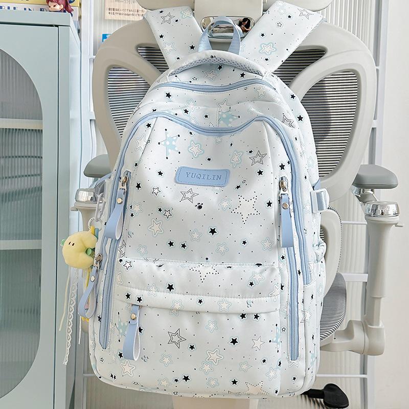 Student Schoolbag Junior High School High School Student Large Capacity Cute Star Backpack Women's New Casual Backpack