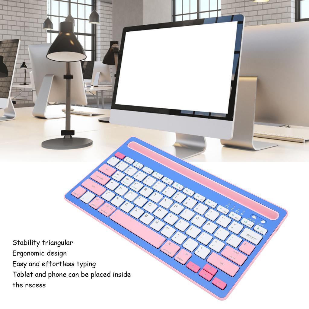 Wireless Keyboard Rechargeable Ergonomics Silent Keys Tablet Keyboard for Phones
