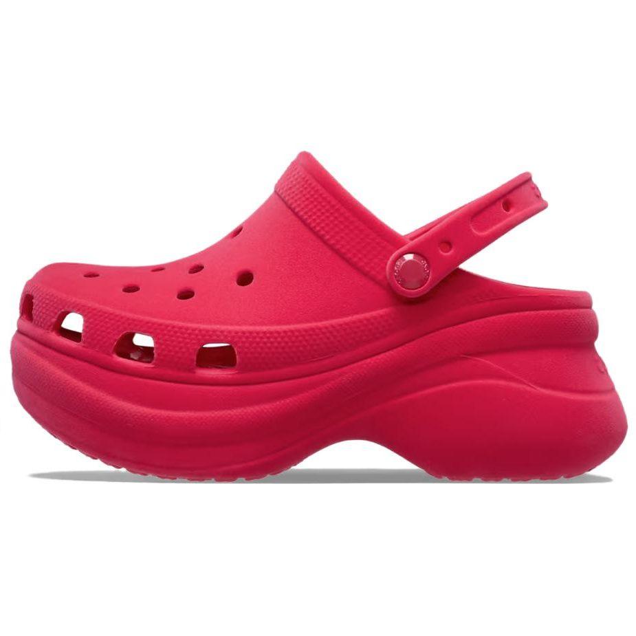 Crocs Bae Clog Velvet Simple Comfort Platform Height-increasing Outdoor Breathable Clogs Women Rose Red 211919-7AQ