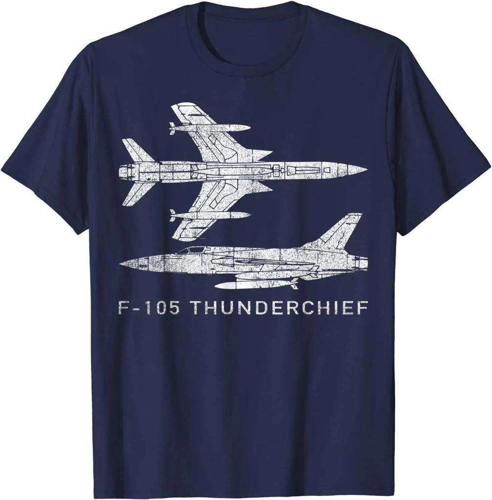 US Air Force F105 Thunderchief Jagdbomber T-Shirt Premium-Baumwolle Kurzarm Rundhals Unisex T-Shirt Neu S3XL