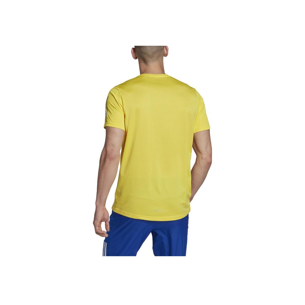 Adidas Logo Print Round Neck Short Sleeve T-Shirt Men T-Shirts Yellow HL5991