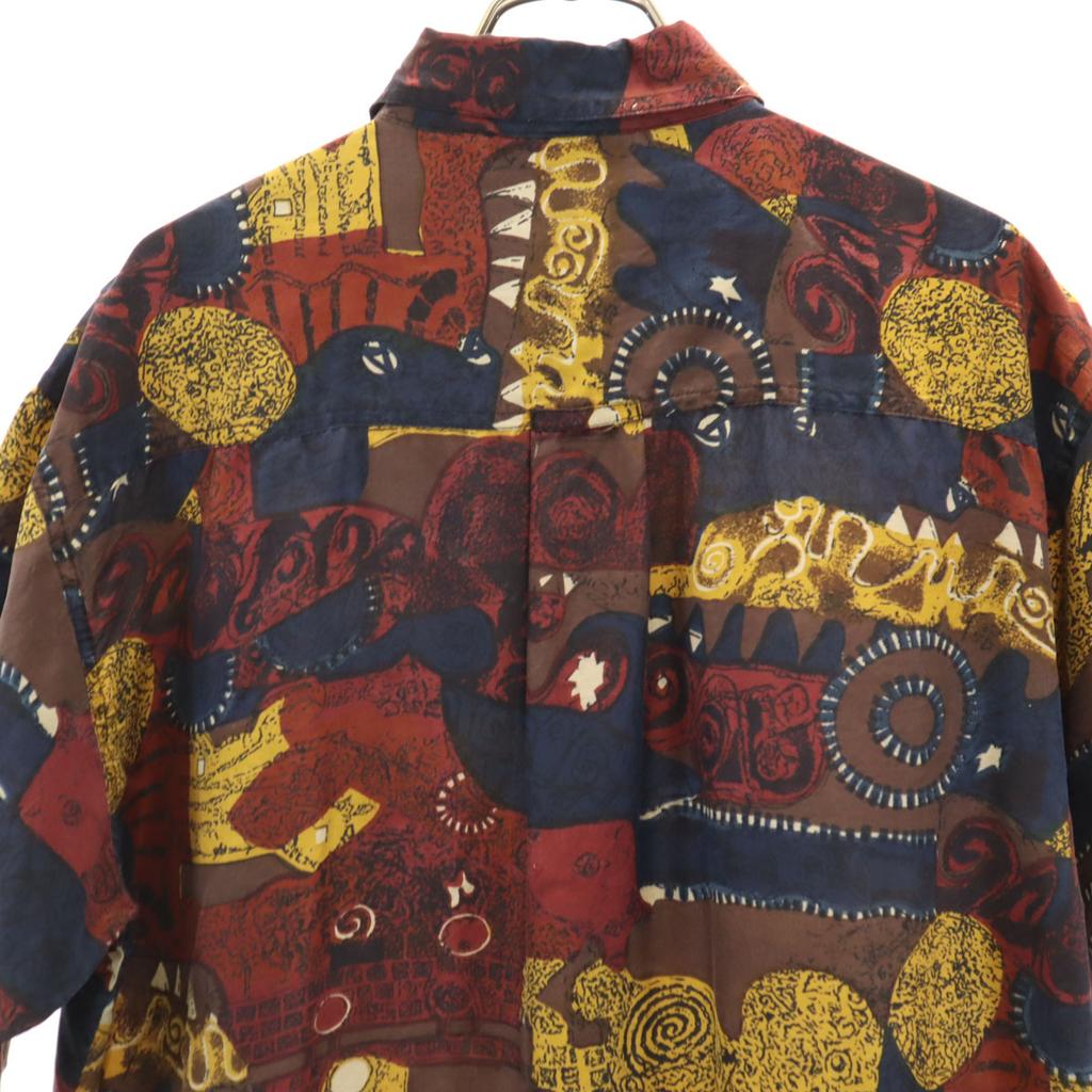 CLASSIC 90s Silk Old Overall Handle Short Sleeve Shirt S Brown Men's Used