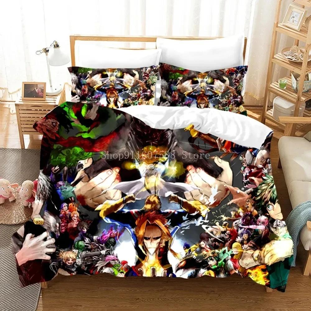 Luxury New 3D Print New Japan Anime My Hero Academia Printed Bedding Set Cartoon Duvet Covers Bedding Set Bedclothes Bed Linen