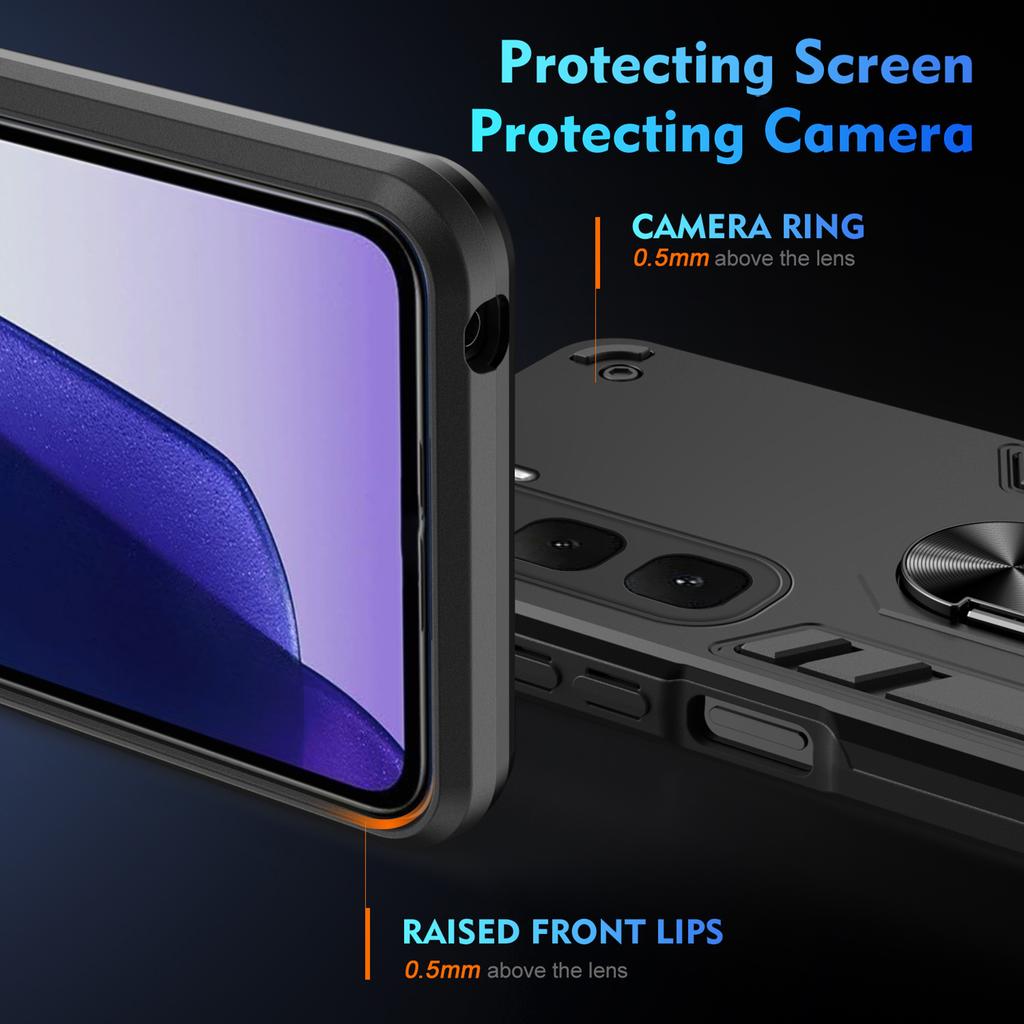 For Infinix Hot 60i 4G Case PC+TPU Drop Defend Phone Cover with Ring Kickstand