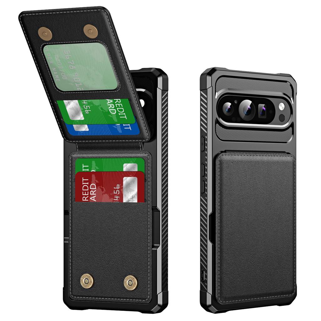 ZM11 For Google Pixel 9 Pro XL Case Card Slot Kickstand PU+TPU Phone Cover